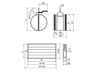 Клапан с приводом Ecoclima Pro Vent ECT VAL-T 500x300+P220